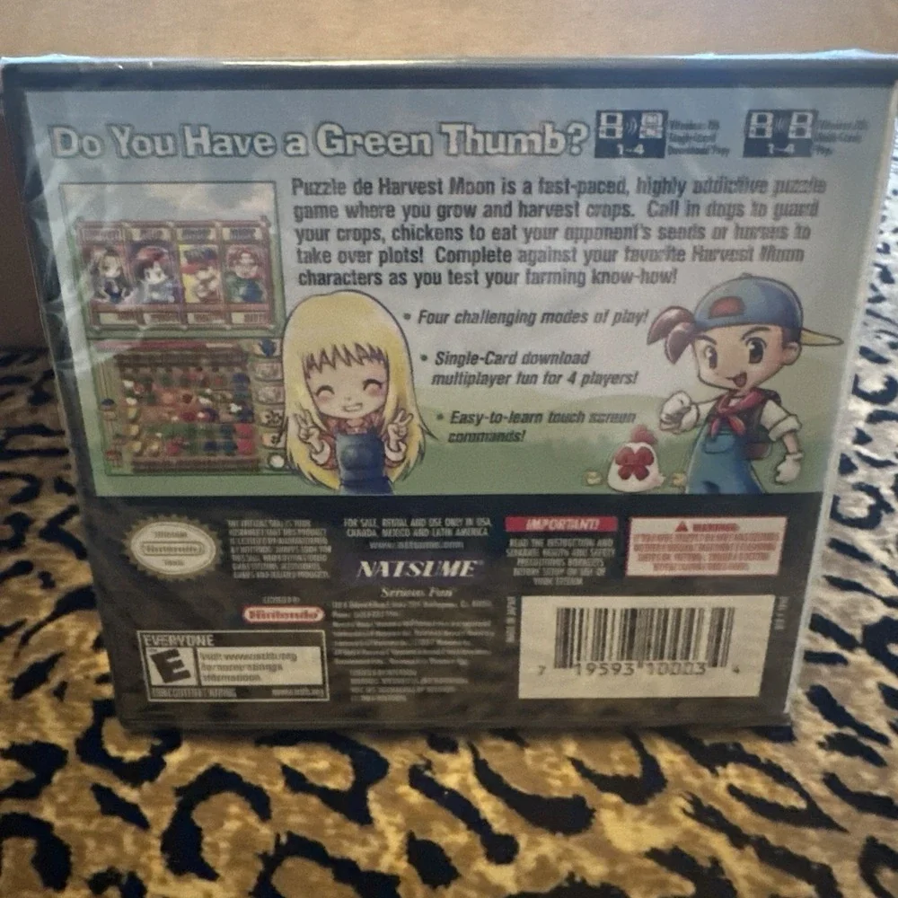 Puzzle de Harvest Moon Nintendo DS 2007 Natsume E Rating New 719593100034